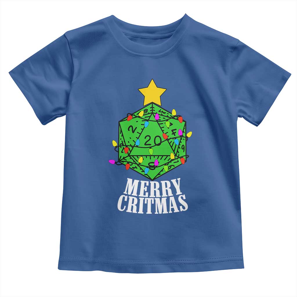 Christmas Gamer Toddler T Shirt Merry Critmas D20 RPG Gaming Xmas Tree