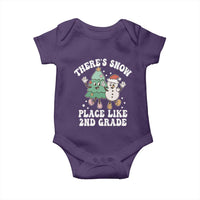 Christmas Teacher Baby Onesie There’s Snow Place Like 2nd Grade Merry Xmas Retro Groovy