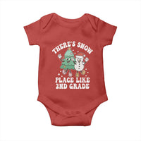 Christmas Teacher Baby Onesie There’s Snow Place Like 2nd Grade Merry Xmas Retro Groovy