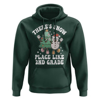 Christmas Teacher Hoodie There’s Snow Place Like 2nd Grade Merry Xmas Retro Groovy