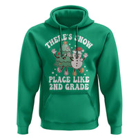 Christmas Teacher Hoodie There’s Snow Place Like 2nd Grade Merry Xmas Retro Groovy