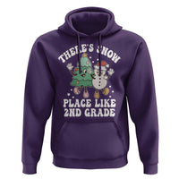 Christmas Teacher Hoodie There’s Snow Place Like 2nd Grade Merry Xmas Retro Groovy