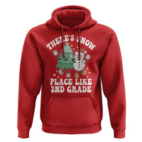 Christmas Teacher Hoodie There’s Snow Place Like 2nd Grade Merry Xmas Retro Groovy