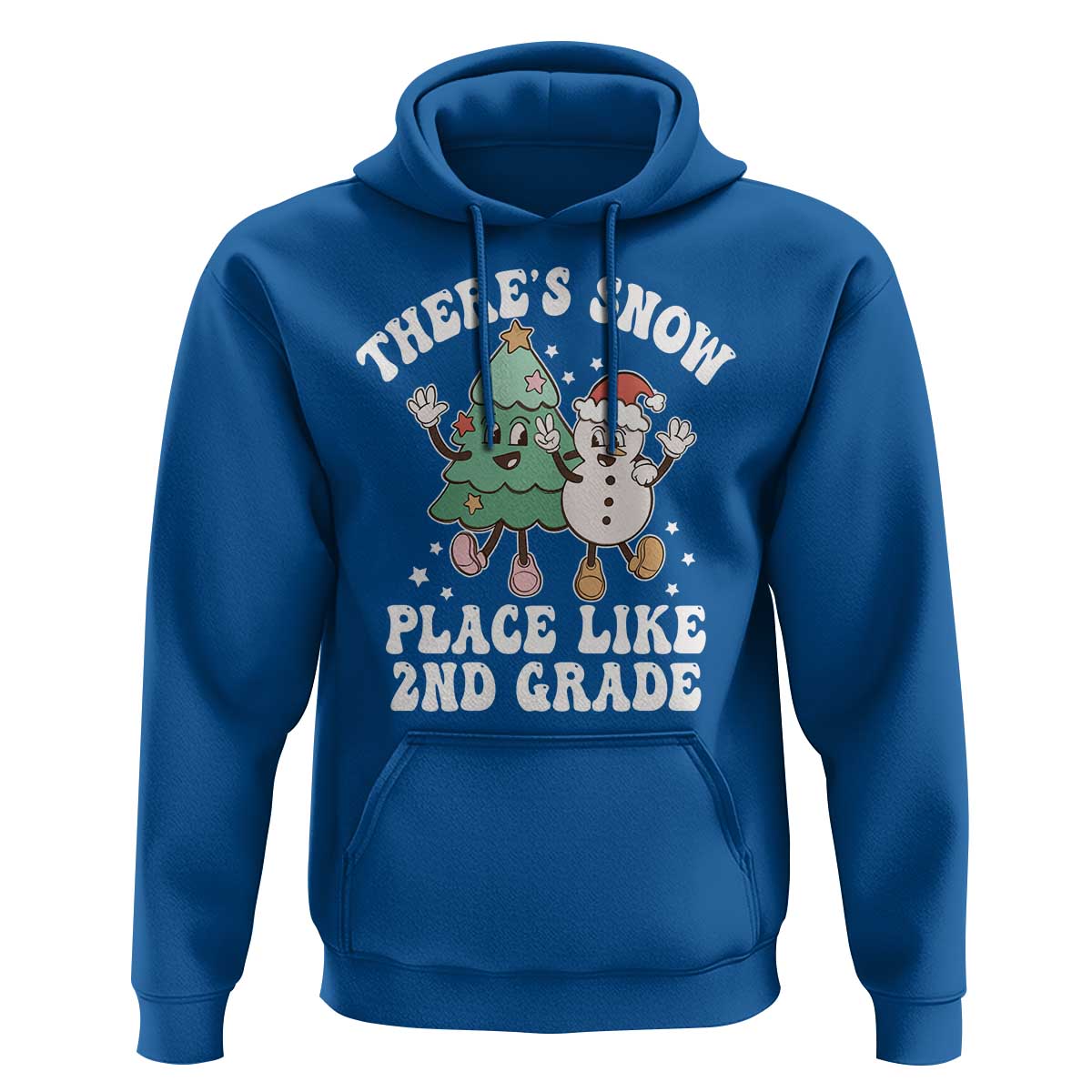 Christmas Teacher Hoodie There’s Snow Place Like 2nd Grade Merry Xmas Retro Groovy