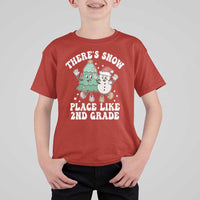 Christmas Teacher T Shirt For Kid Theres Snow Place Like 2nd Grade Merry Xmas Retro Groovy - Wonder Print Shop