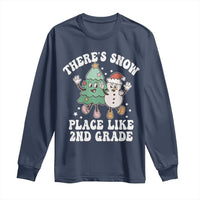 Christmas Teacher Long Sleeve Shirt There’s Snow Place Like 2nd Grade Merry Xmas Retro Groovy