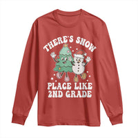 Christmas Teacher Long Sleeve Shirt There’s Snow Place Like 2nd Grade Merry Xmas Retro Groovy