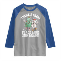 Christmas Teacher Raglan Shirt There’s Snow Place Like 2nd Grade Merry Xmas Retro Groovy