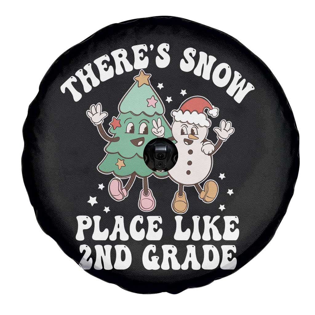 Christmas Teacher Spare Tire Cover There’s Snow Place Like 2nd Grade Merry Xmas Retro Groovy