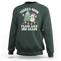 Christmas Teacher Sweatshirt Theres Snow Place Like 2nd Grade Merry Xmas Retro Groovy - Wonder Print Shop