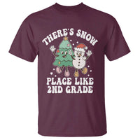 Christmas Teacher T Shirt Theres Snow Place Like 2nd Grade Merry Xmas Retro Groovy - Wonder Print Shop