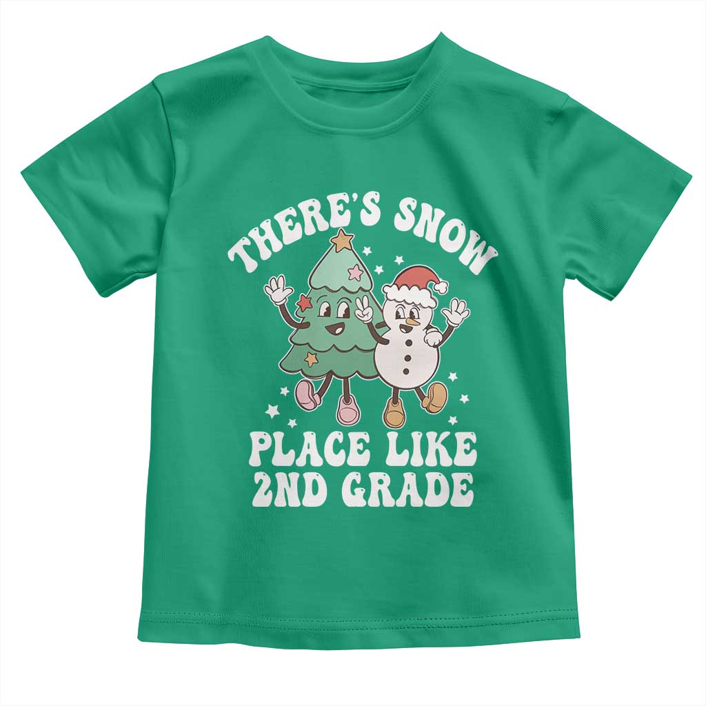 Christmas Teacher Toddler T Shirt There’s Snow Place Like 2nd Grade Merry Xmas Retro Groovy