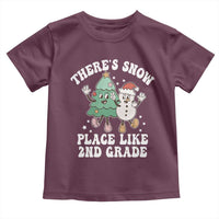 Christmas Teacher Toddler T Shirt There’s Snow Place Like 2nd Grade Merry Xmas Retro Groovy