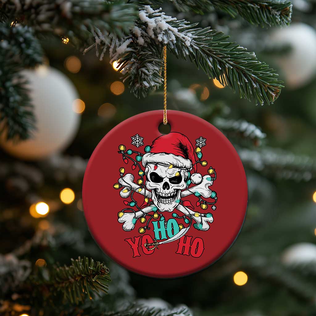 Xmas Pirate Skull Christmas Ornament Yo Ho Ho Boat Cruise Xmas Crossbones - Wonder Print Shop