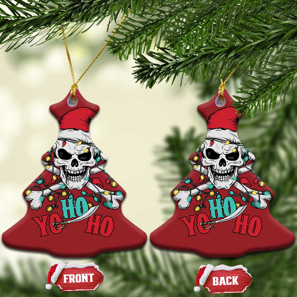 Xmas Pirate Skull Christmas Ornament Yo Ho Ho Boat Cruise Xmas Crossbones - Wonder Print Shop