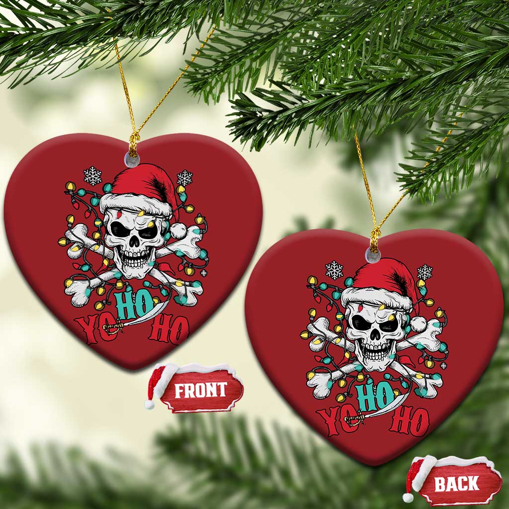 Xmas Pirate Skull Christmas Ornament Yo Ho Ho Boat Cruise Xmas Crossbones - Wonder Print Shop