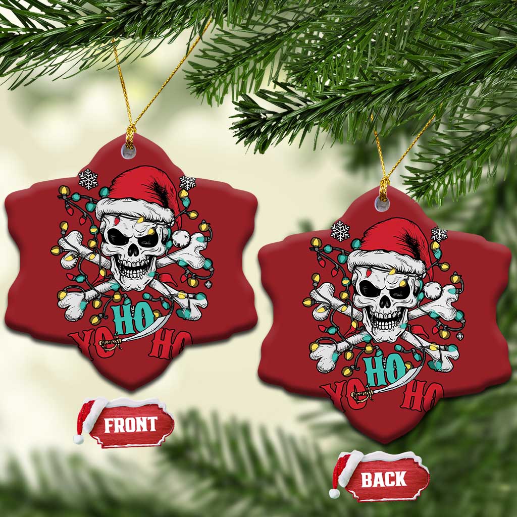 Xmas Pirate Skull Christmas Ornament Yo Ho Ho Boat Cruise Xmas Crossbones - Wonder Print Shop