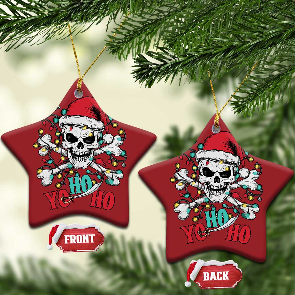 Xmas Pirate Skull Christmas Ornament Yo Ho Ho Boat Cruise Xmas Crossbones - Wonder Print Shop
