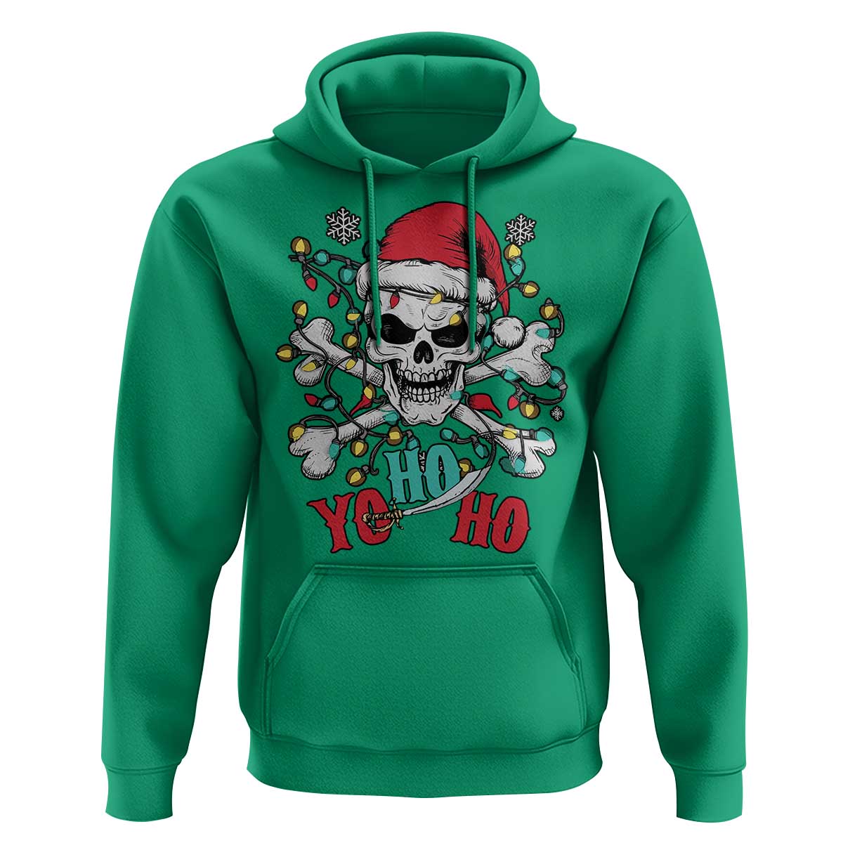 Christmas Pirate Skull Hoodie Yo Ho Ho Boat Cruise Xmas Crossbones