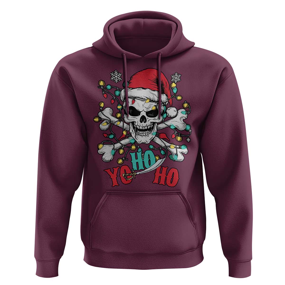 Christmas Pirate Skull Hoodie Yo Ho Ho Boat Cruise Xmas Crossbones