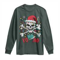 Christmas Pirate Skull Long Sleeve Shirt Yo Ho Ho Boat Cruise Xmas Crossbones