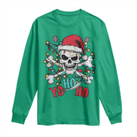 Christmas Pirate Skull Long Sleeve Shirt Yo Ho Ho Boat Cruise Xmas Crossbones