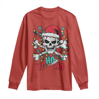 Christmas Pirate Skull Long Sleeve Shirt Yo Ho Ho Boat Cruise Xmas Crossbones