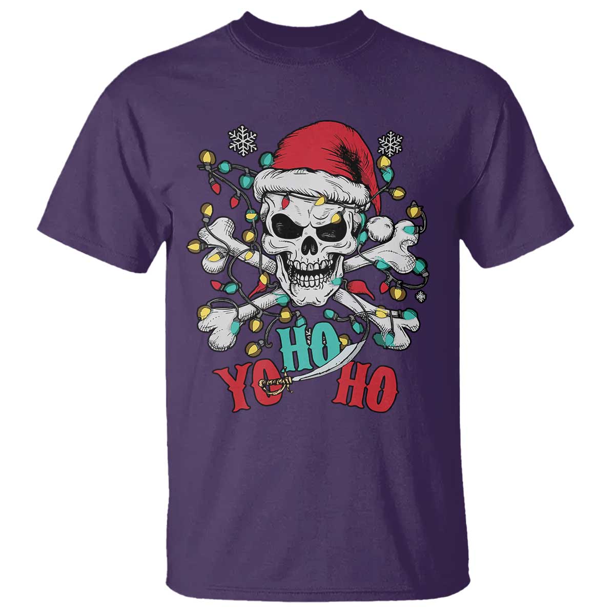 Christmas Pirate Skull T Shirt Yo Ho Ho Boat Cruise Xmas Crossbones - Wonder Print Shop