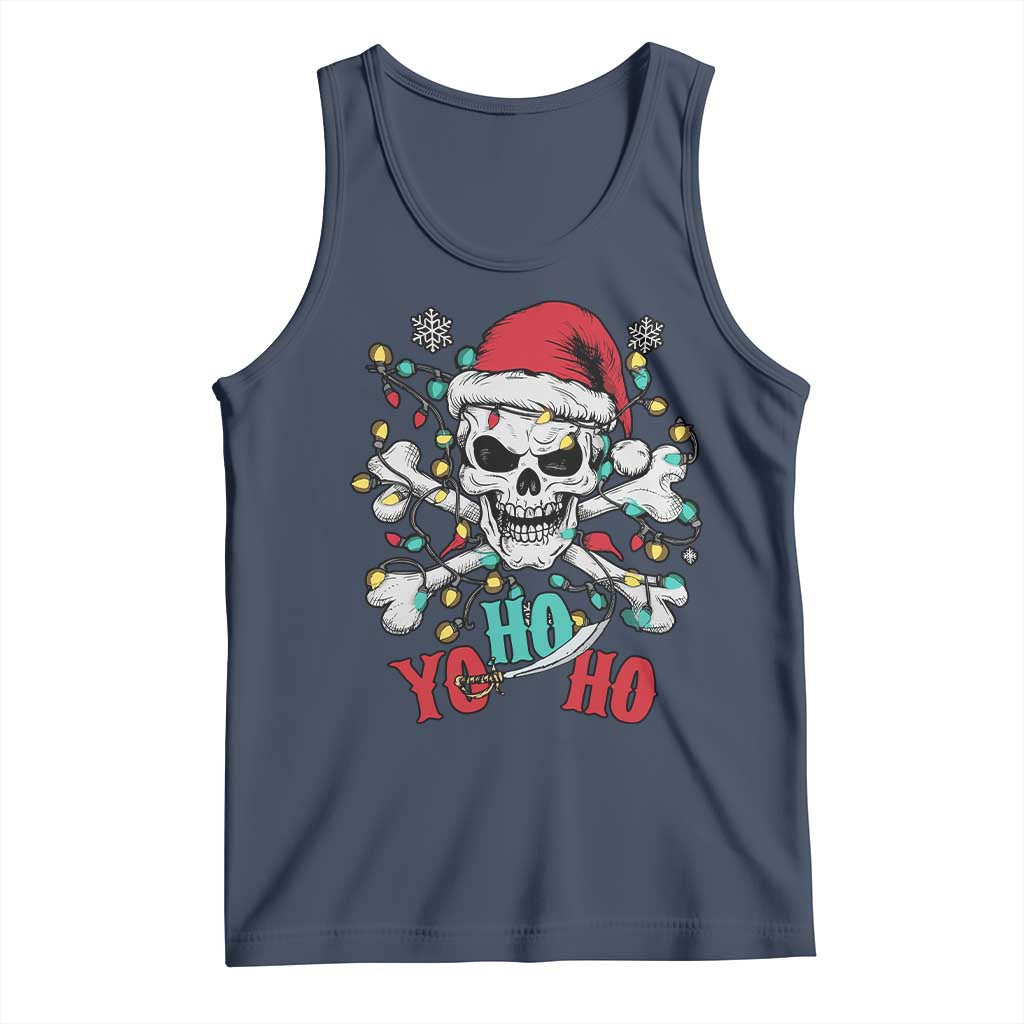 Christmas Pirate Skull Tank Top Yo Ho Ho Boat Cruise Xmas Crossbones