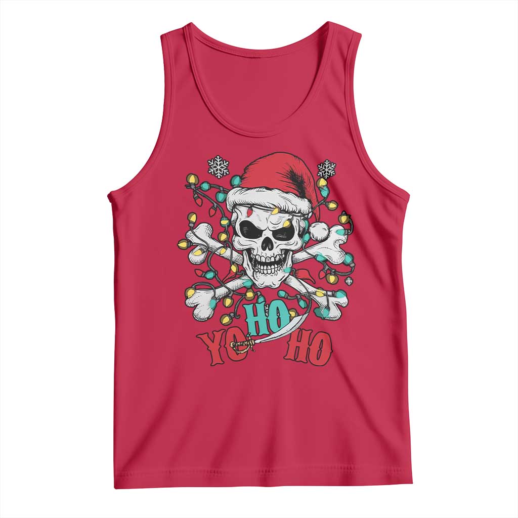 Christmas Pirate Skull Tank Top Yo Ho Ho Boat Cruise Xmas Crossbones