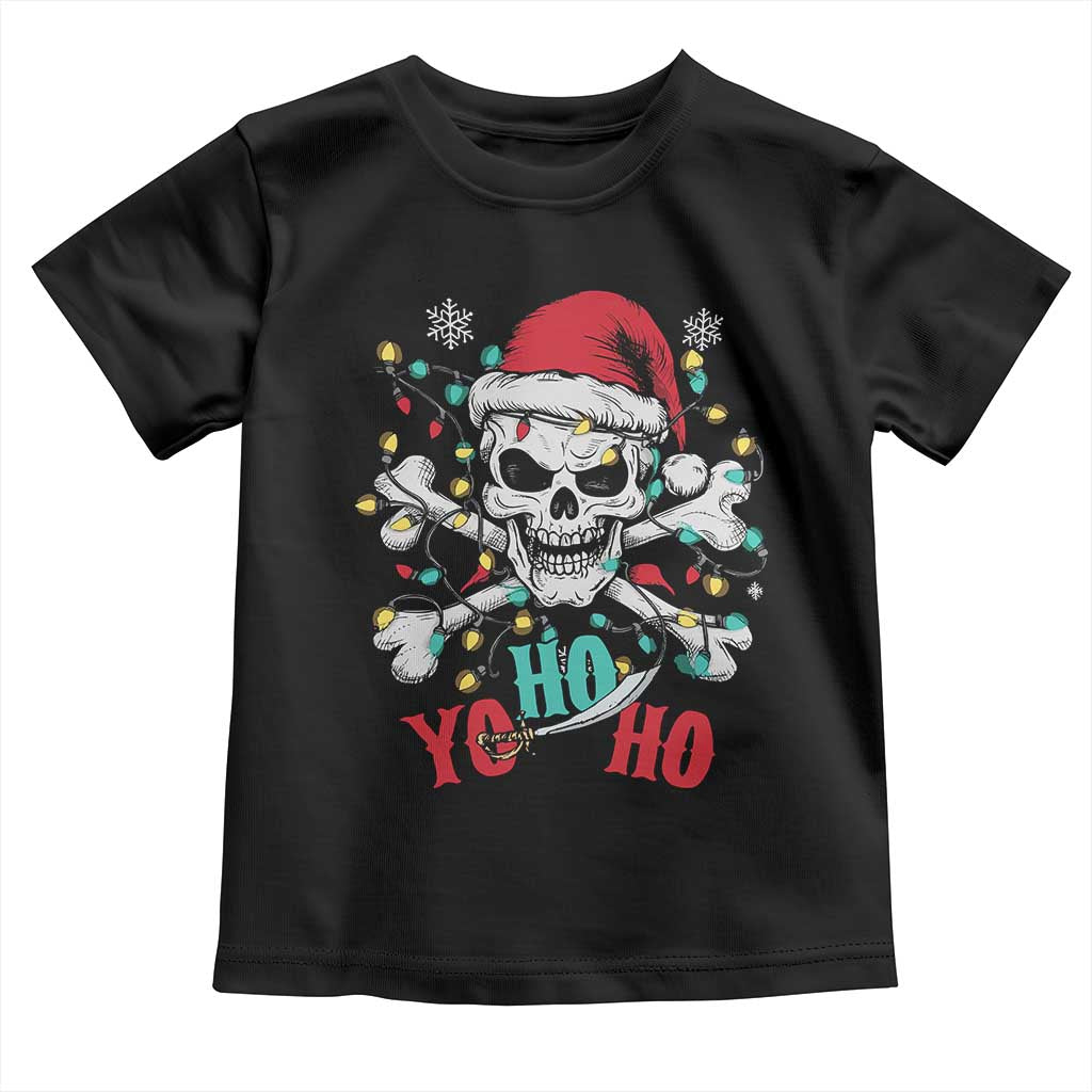 Christmas Pirate Skull Toddler T Shirt Yo Ho Ho Boat Cruise Xmas Crossbones