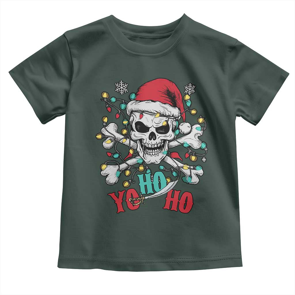 Christmas Pirate Skull Toddler T Shirt Yo Ho Ho Boat Cruise Xmas Crossbones