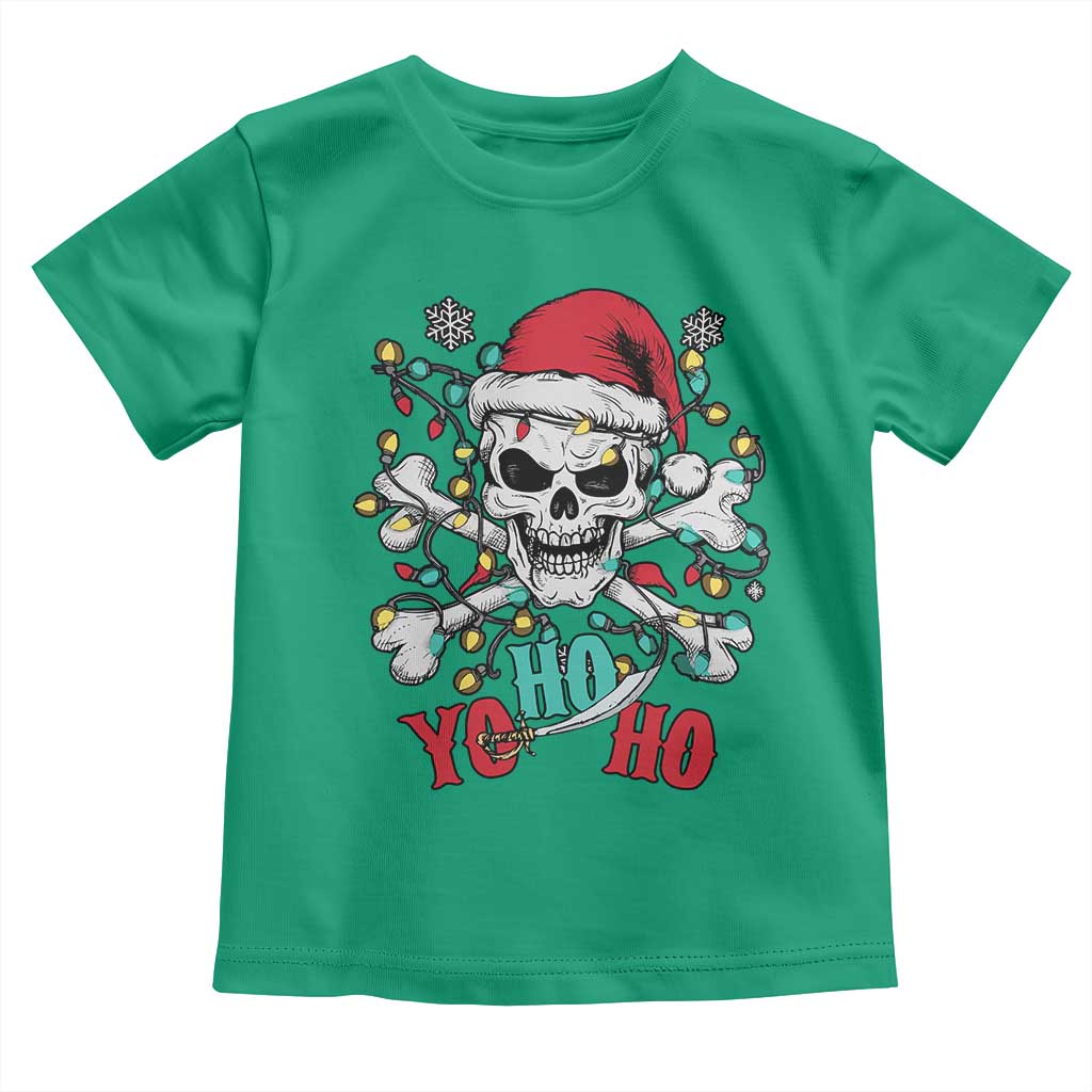 Christmas Pirate Skull Toddler T Shirt Yo Ho Ho Boat Cruise Xmas Crossbones