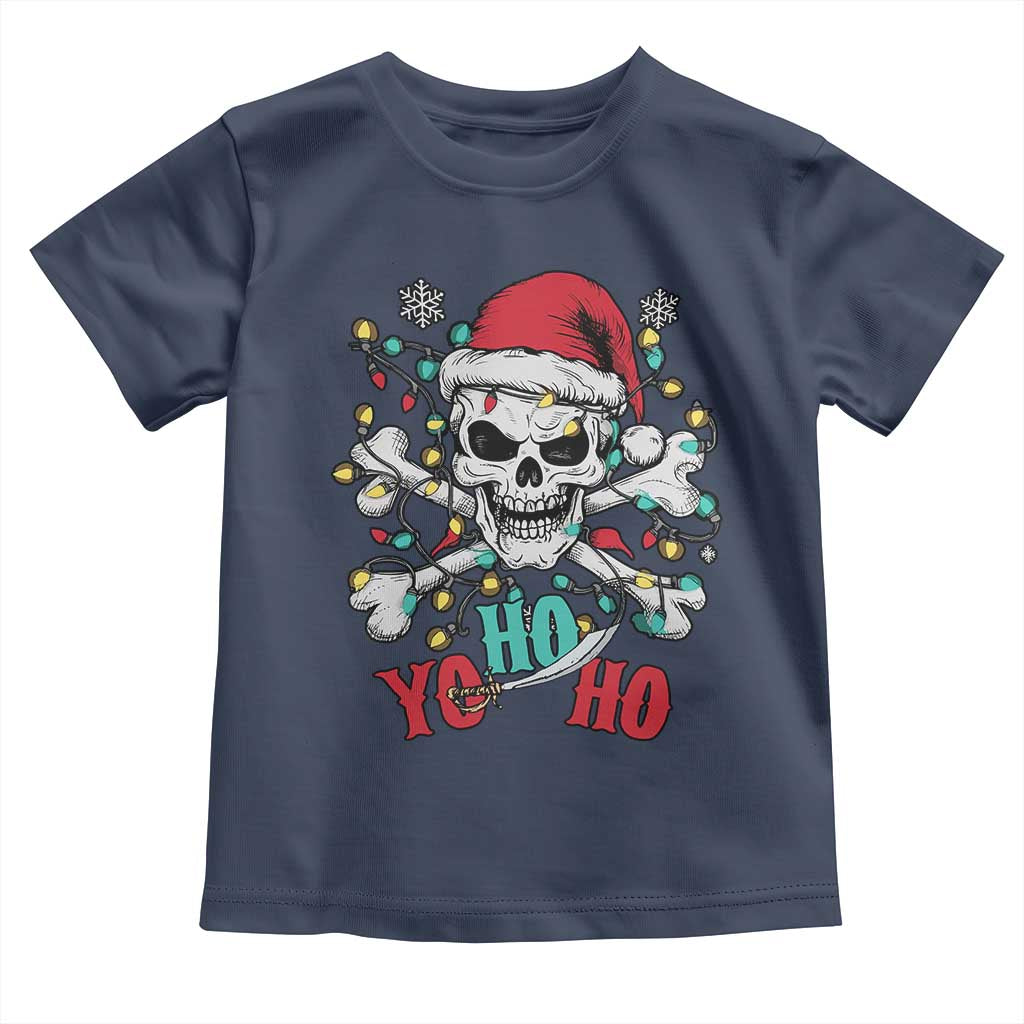 Christmas Pirate Skull Toddler T Shirt Yo Ho Ho Boat Cruise Xmas Crossbones