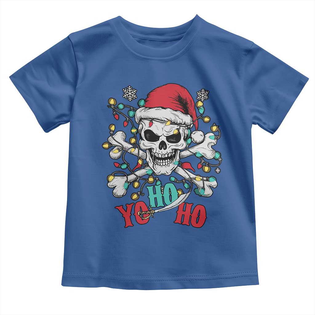 Christmas Pirate Skull Toddler T Shirt Yo Ho Ho Boat Cruise Xmas Crossbones