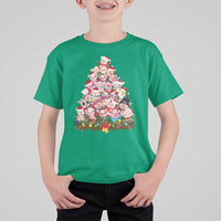 Cute Pink Pigs Christmas Tree T Shirt For Kid Funny Farmer Xmas Lights Festive Vibe - Wonder Print Shop