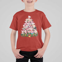 Cute Pink Pigs Christmas Tree T Shirt For Kid Funny Farmer Xmas Lights Festive Vibe - Wonder Print Shop