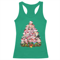 Cute Pink Pigs Christmas Tree Racerback Tank Top Funny Farmer Xmas Lights Festive Vibe