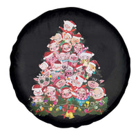 Cute Pink Pigs Christmas Tree Spare Tire Cover Funny Farmer Xmas Lights Festive Vibe
