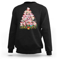 Cute Pink Pigs Christmas Tree Sweatshirt Funny Farmer Xmas Lights Festive Vibe - Wonder Print Shop