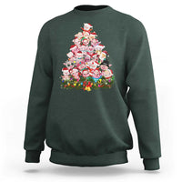 Cute Pink Pigs Christmas Tree Sweatshirt Funny Farmer Xmas Lights Festive Vibe - Wonder Print Shop