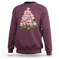 Cute Pink Pigs Christmas Tree Sweatshirt Funny Farmer Xmas Lights Festive Vibe - Wonder Print Shop