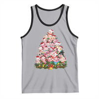 Cute Pink Pigs Christmas Tree Tank Top Funny Farmer Xmas Lights Festive Vibe