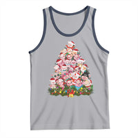 Cute Pink Pigs Christmas Tree Tank Top Funny Farmer Xmas Lights Festive Vibe