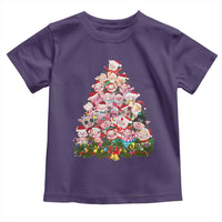 Cute Pink Pigs Christmas Tree Toddler T Shirt Funny Farmer Xmas Lights Festive Vibe