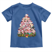 Cute Pink Pigs Christmas Tree Toddler T Shirt Funny Farmer Xmas Lights Festive Vibe