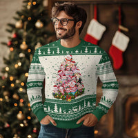 Cute Pink Pigs Xmas Tree Ugly Christmas Sweater Funny Farmer Xmas Lights Festive Vibe - Wonder Print Shop