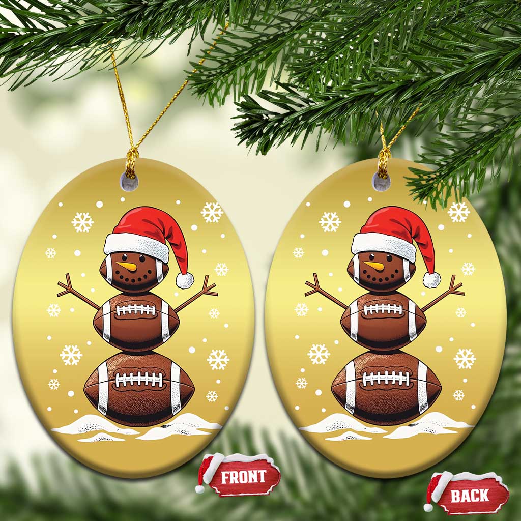 Xmas Football Christmas Ornament Rugby Snowman Xmas Festive Holiday Sports - Wonder Print Shop