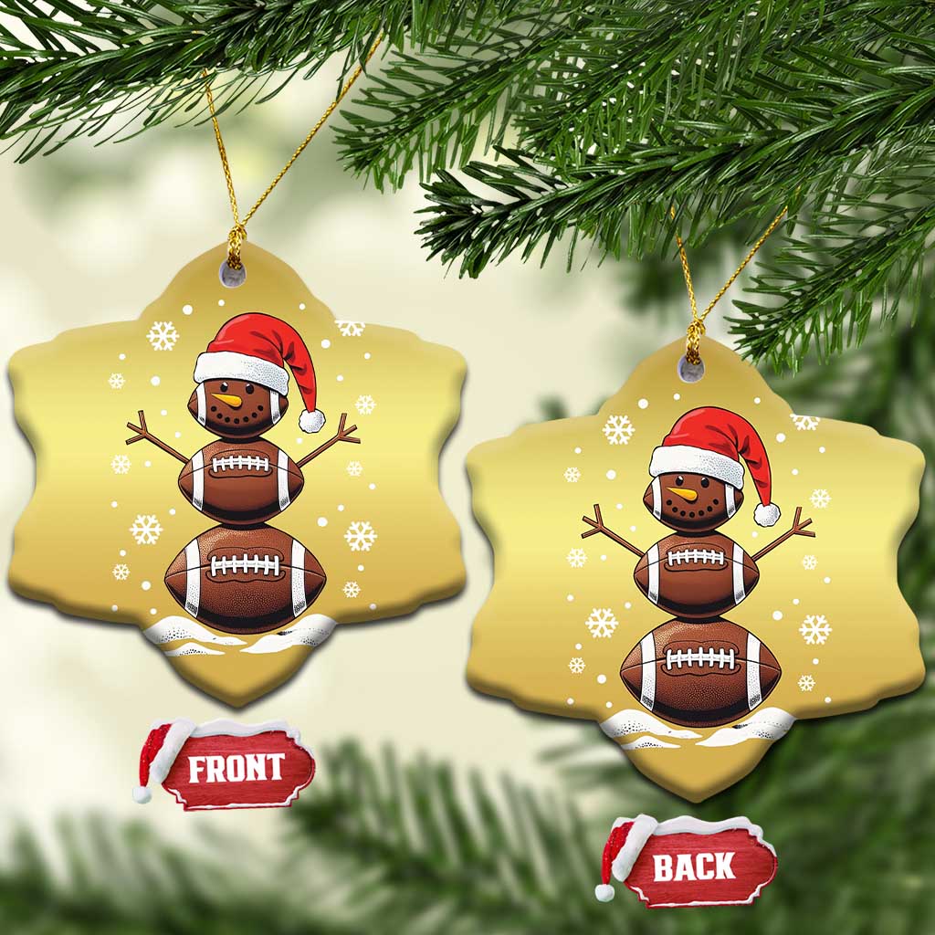 Xmas Football Christmas Ornament Rugby Snowman Xmas Festive Holiday Sports - Wonder Print Shop
