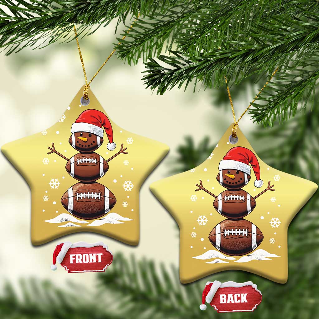 Xmas Football Christmas Ornament Rugby Snowman Xmas Festive Holiday Sports - Wonder Print Shop